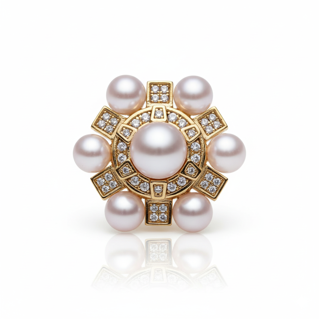 Guiding Star Hexagram Star Pearl Stud Earrings in 18K Gold Vermeil