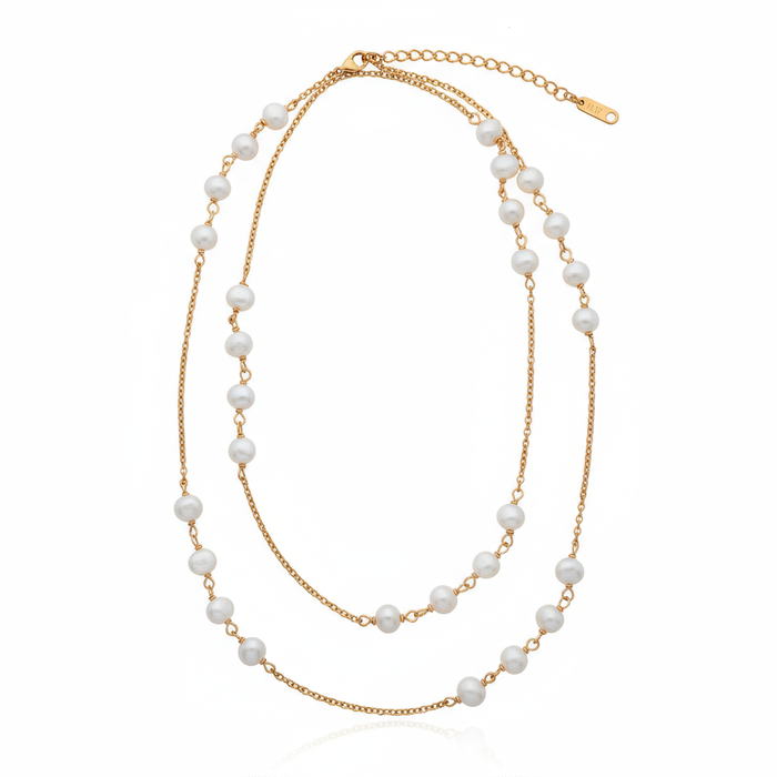 Chic Escape Classic Long 28 Freshwater Pearl Necklace in 18K Gold