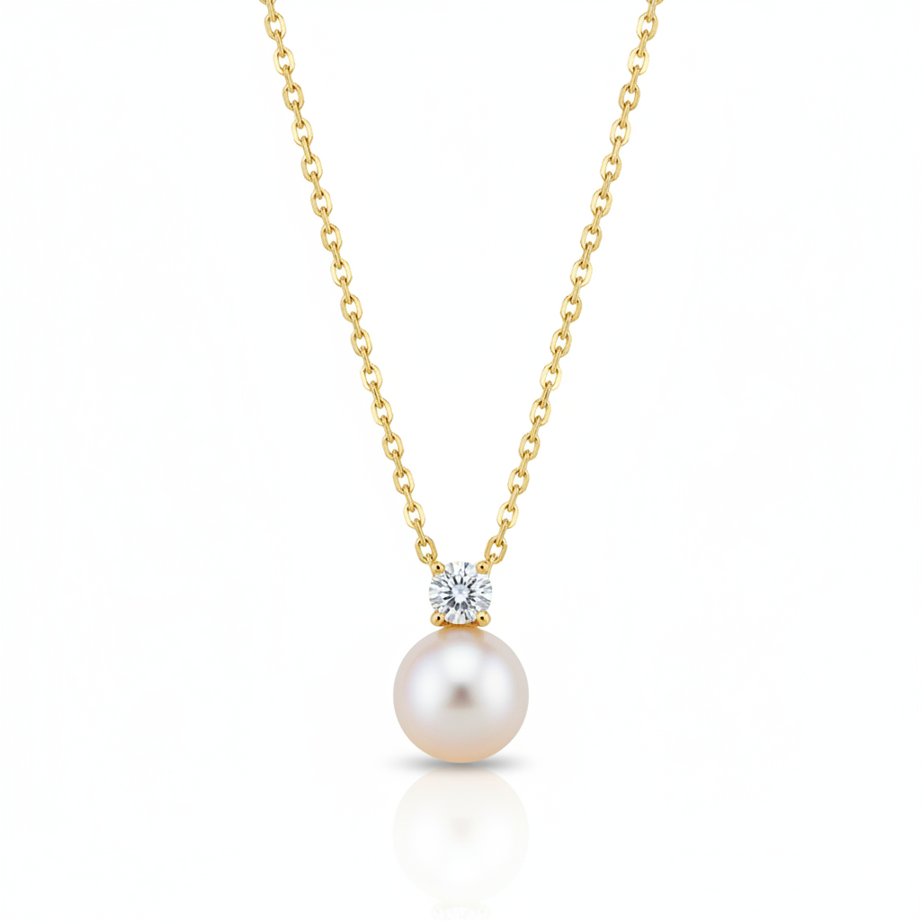 Love Unbound Freshwater Pearl Pendant Necklace with Brilliant Stones in 18K Gold Vermeil