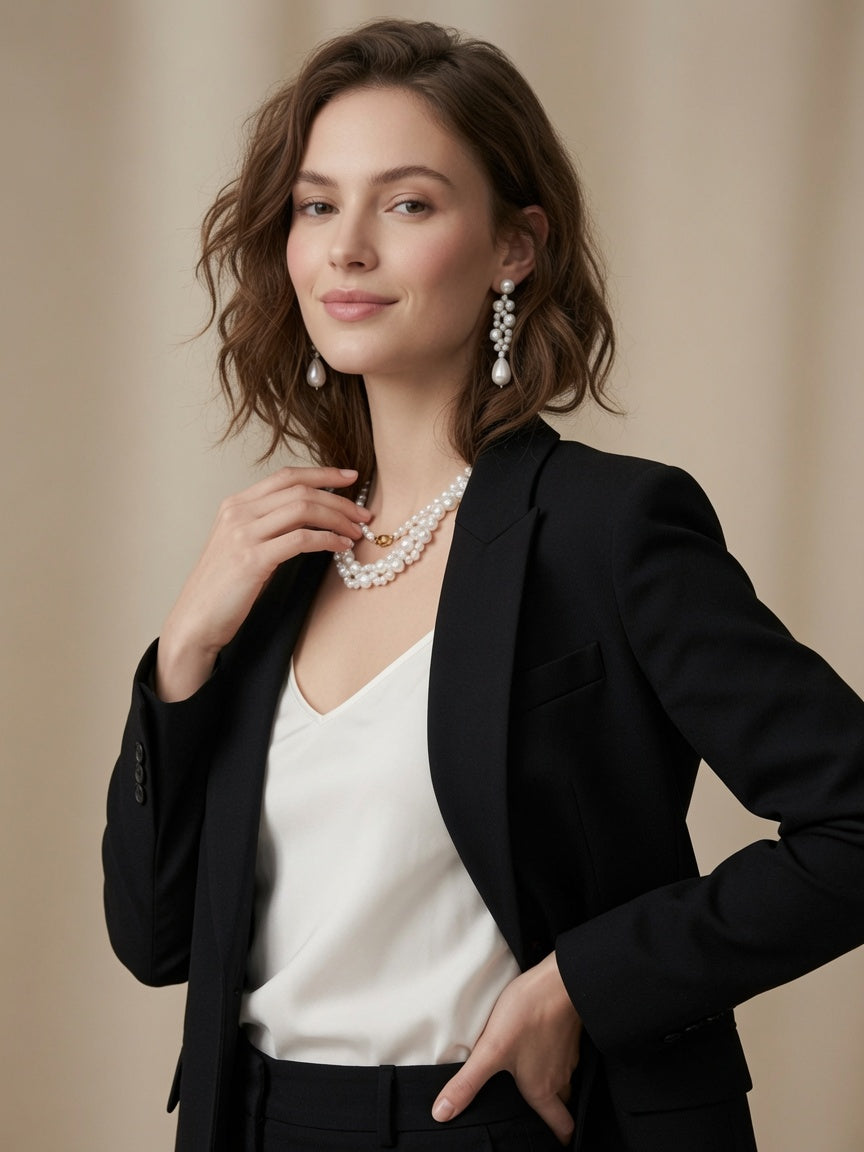 Love Unbound Cascade Freshwater Pearl Drop Earrings in White Gold