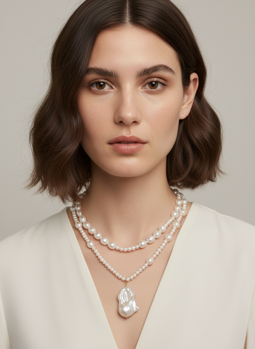 Baroque Sovereign 108 cm Freshwater Pearl Necklace in 18K Gold
