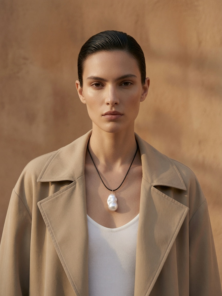 Baroque Sovereign Baroque Pearl Leather Cord Necklace