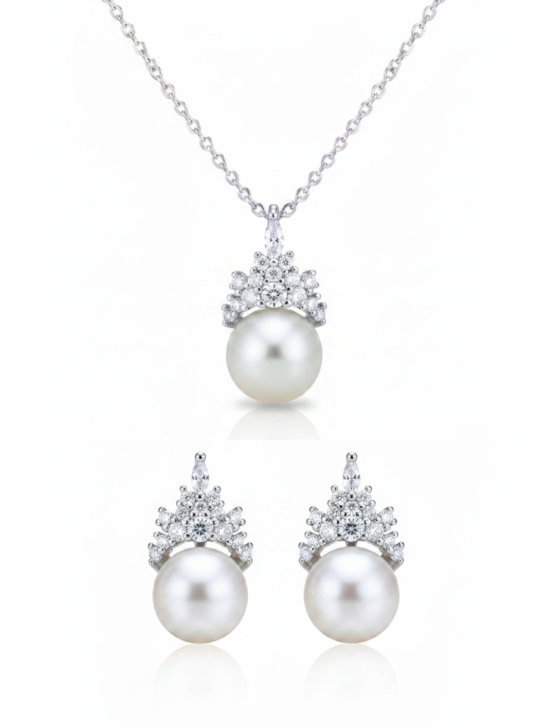 Love Unbound Signature Crown Freshwater Pearl Crown Necklace & Earrings Set