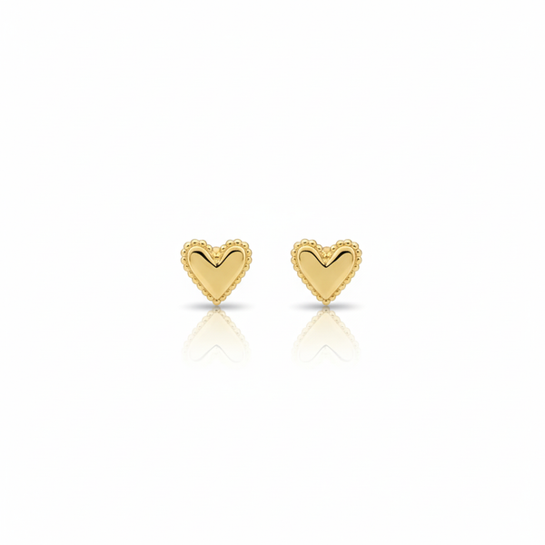 Lumina Heart Milgrain Heart Stud Earrings in 18K Gold Vermeil