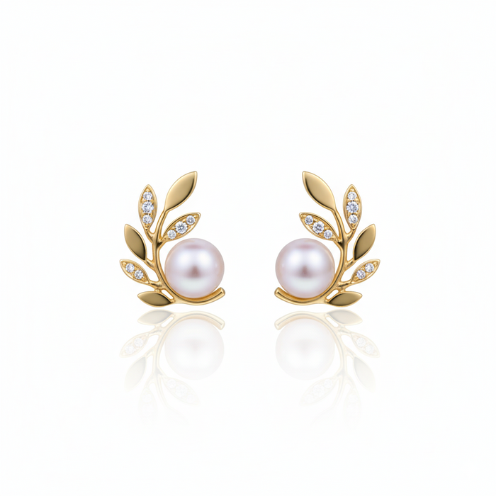 Forest Bloom Leaf Crown Laurel Wreath Earrings in 18K Gold Vermeil