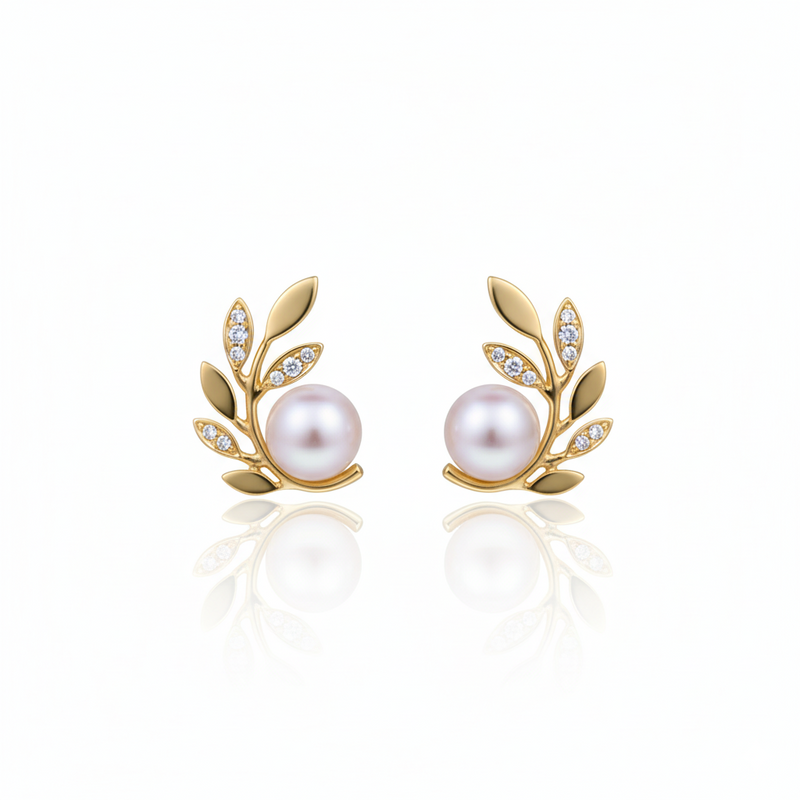 Forest Bloom Leaf Crown Laurel Wreath Earrings in 18K Gold Vermeil