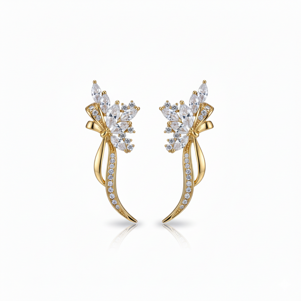 Forest Bloom Floral Bouquet Earrings in 18K Gold Vermeil