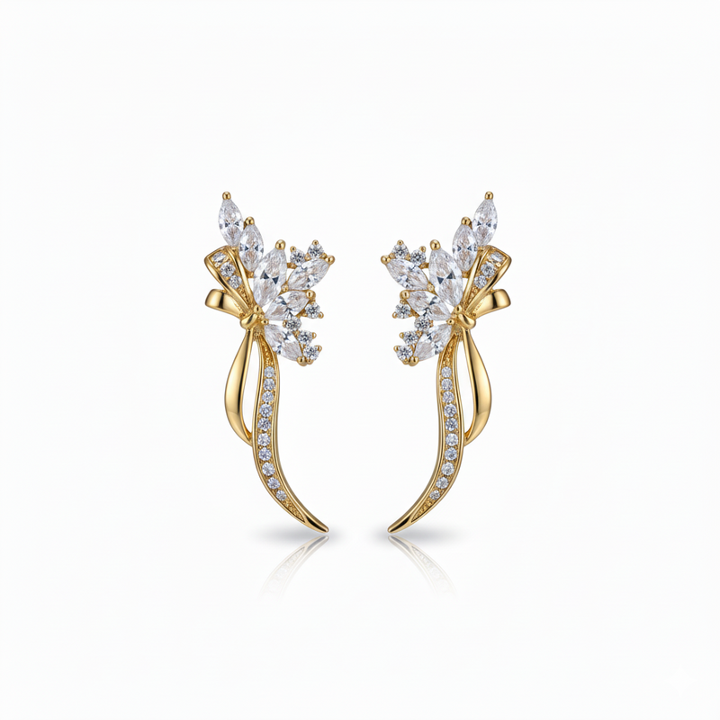 Forest Bloom Floral Bouquet Earrings in 18K Gold Vermeil