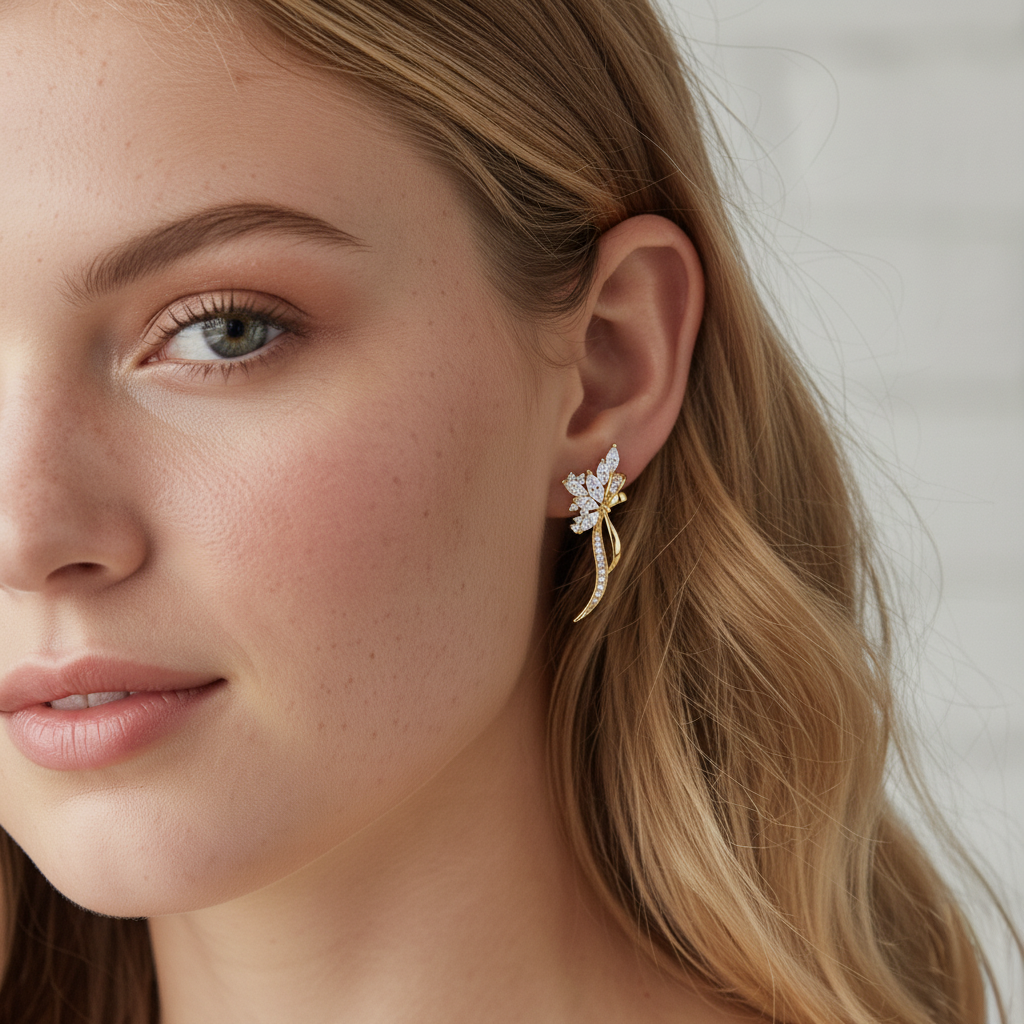 Forest Bloom Floral Bouquet Earrings in 18K Gold Vermeil