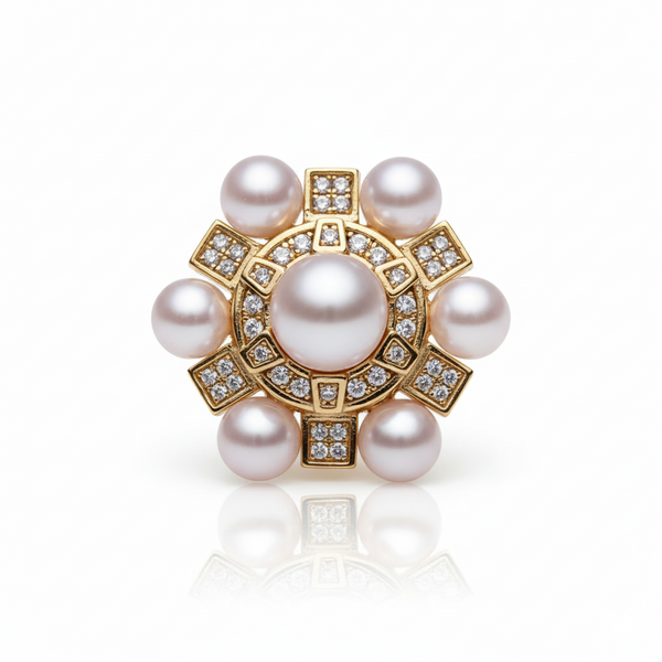 Guiding Star Hexagram Star Pearl Stud Earrings in 18K Gold Vermeil