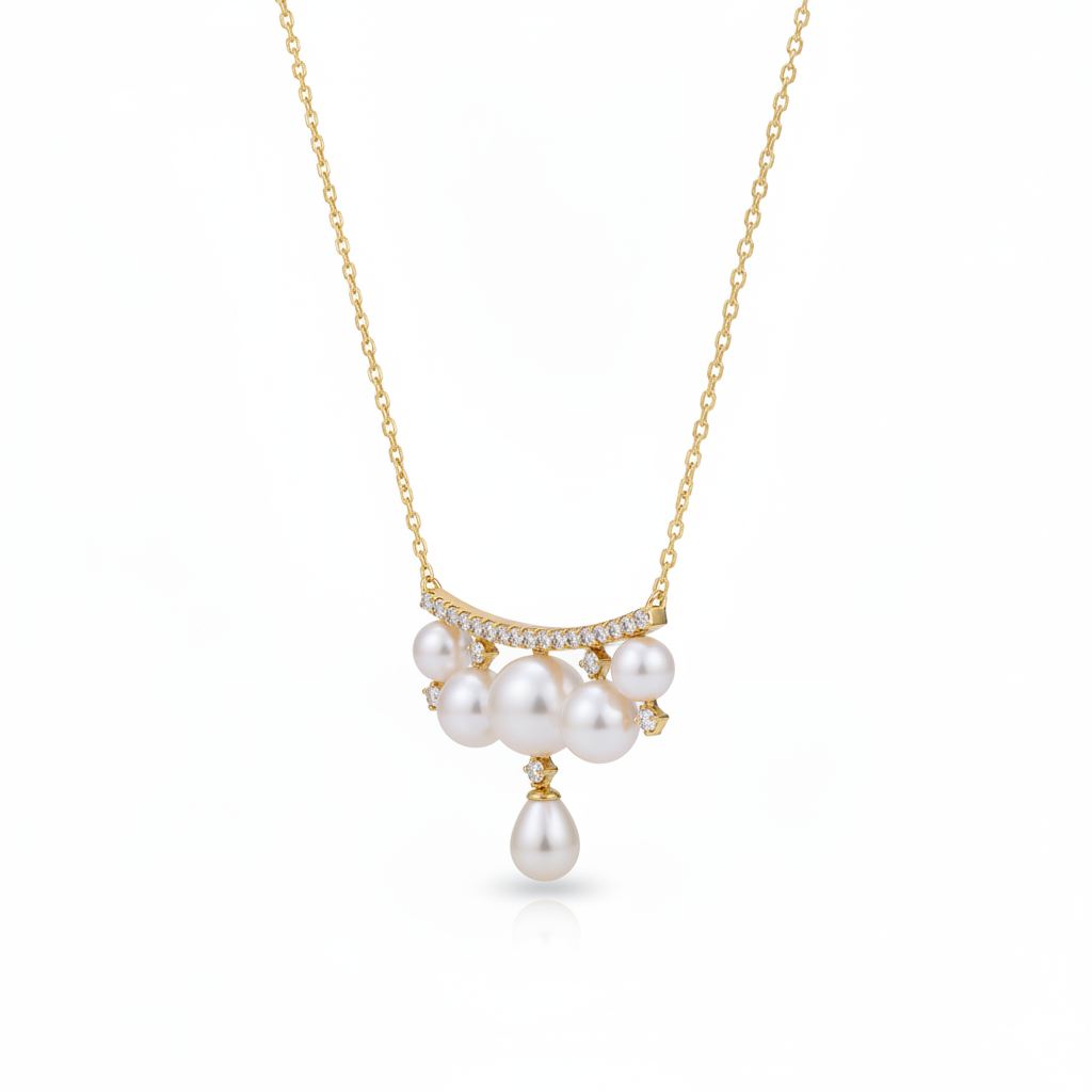 Guiding Star Nova Pearl Necklace in 18K Gold Vermeil