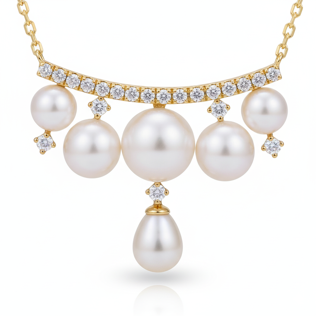 Guiding Star Nova Pearl Necklace in 18K Gold Vermeil