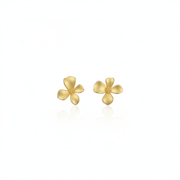 Forest Bloom Buttercup Gold Flower Stud Earrings in 18K Gold Vermeil