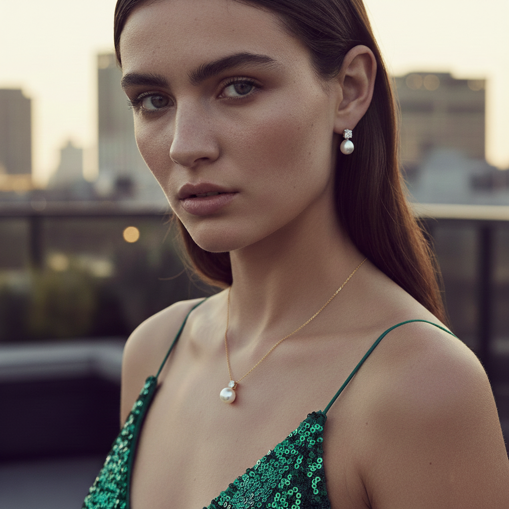 Love Unbound Freshwater Pearl Stud Earrings with Brilliant Stones in 18K Gold Vermeil