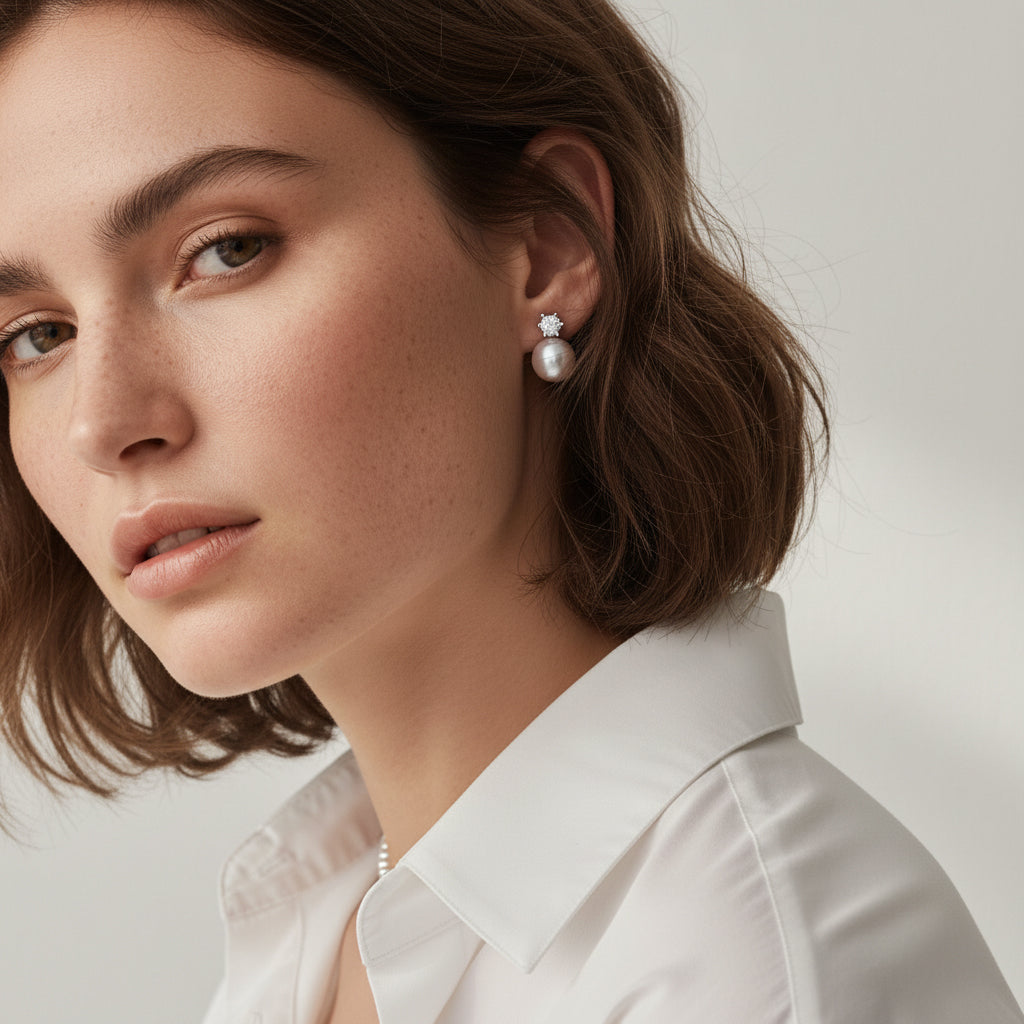Love Unbound Heirloom Freshwater Pearl Earrings in 18K White Gold