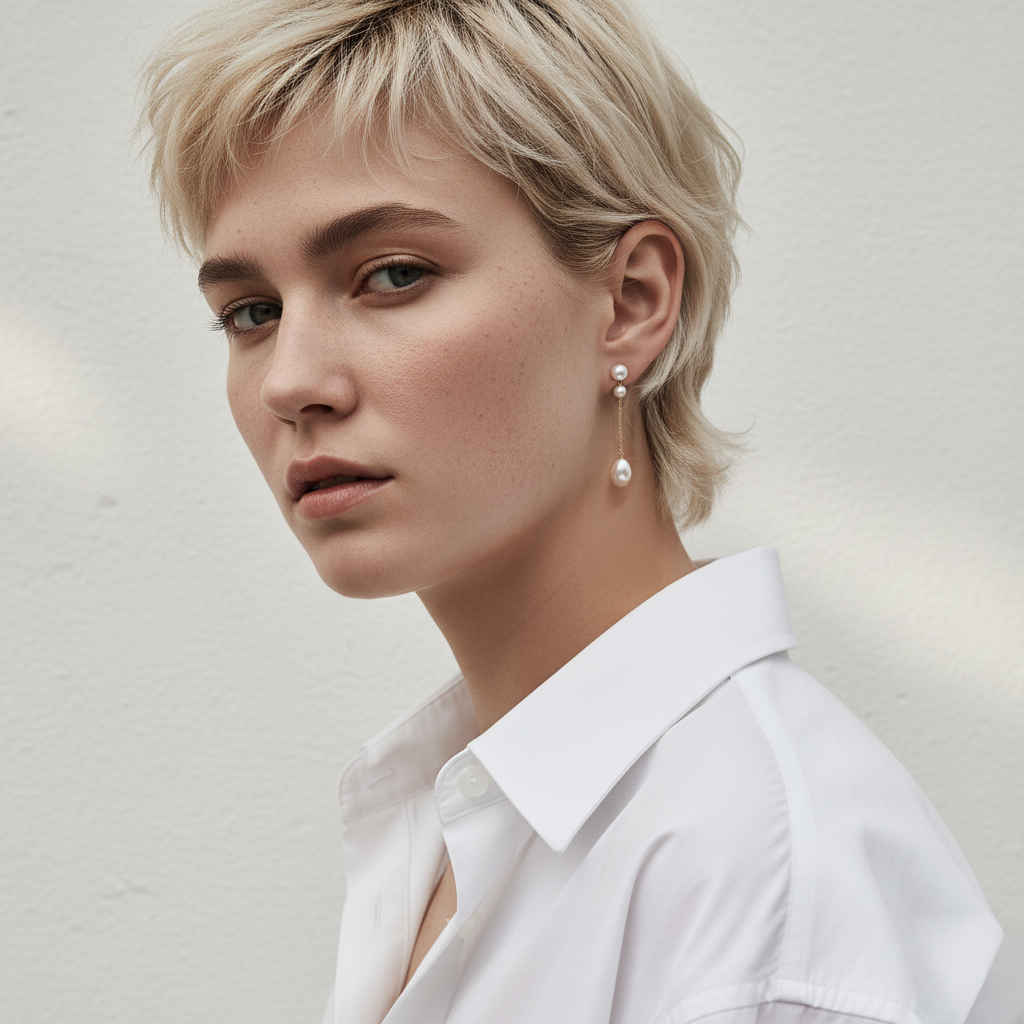 Love Unbound Two Way Double Freshwater Pearl Long Chain Drop Earrings in 18K Gold Vermeil
