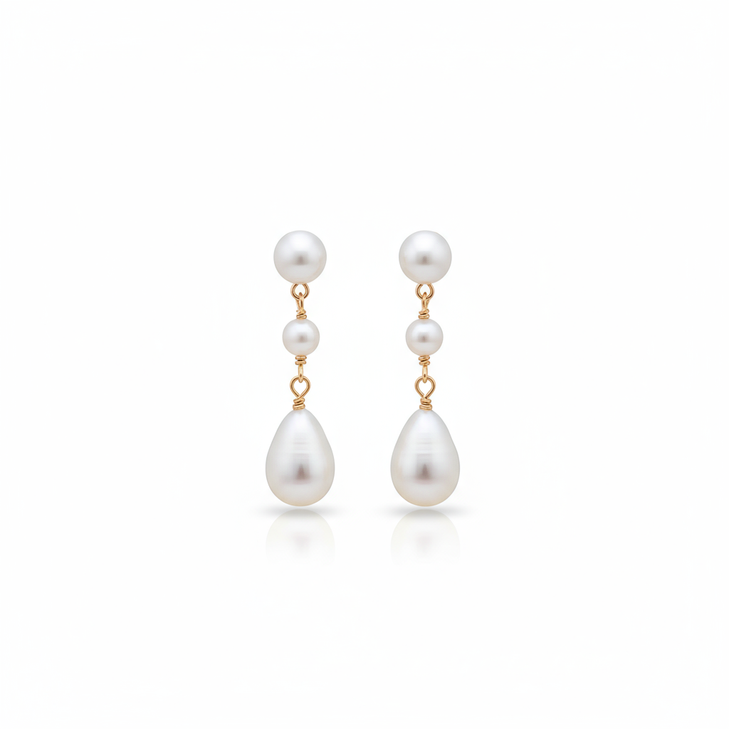 Love Unbound Two Way Double Freshwater Pearl Drop Earrings in 18K Gold Vermeil