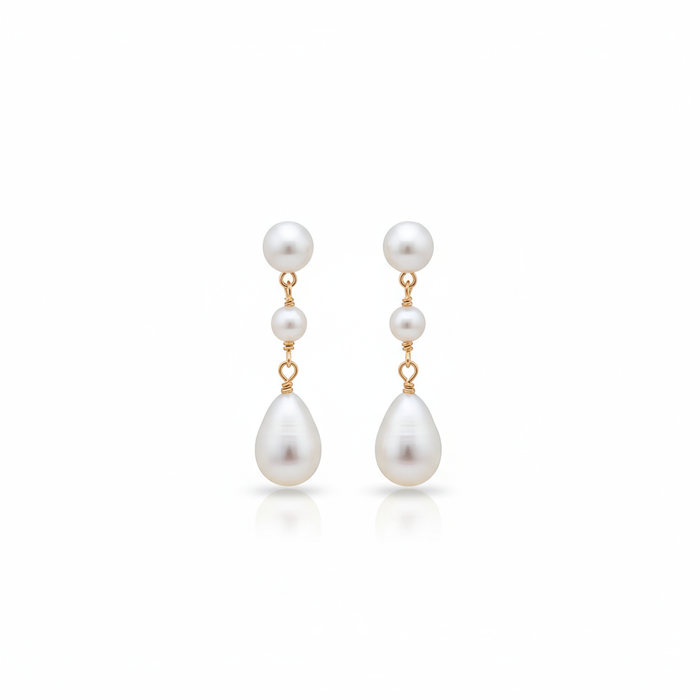 Love Unbound Two Way Double Freshwater Pearl Drop Earrings in 18K Gold Vermeil