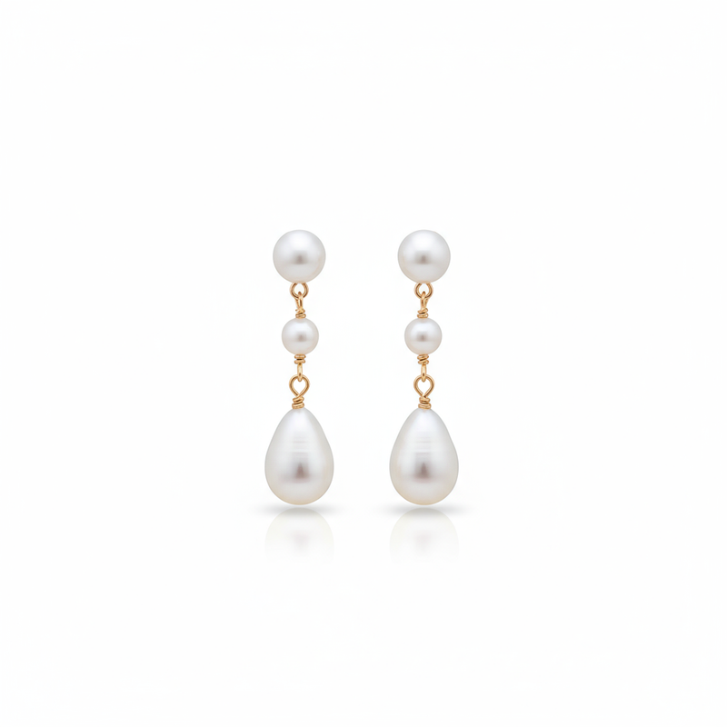 Love Unbound Two Way Double Freshwater Pearl Drop Earrings in 18K Gold Vermeil