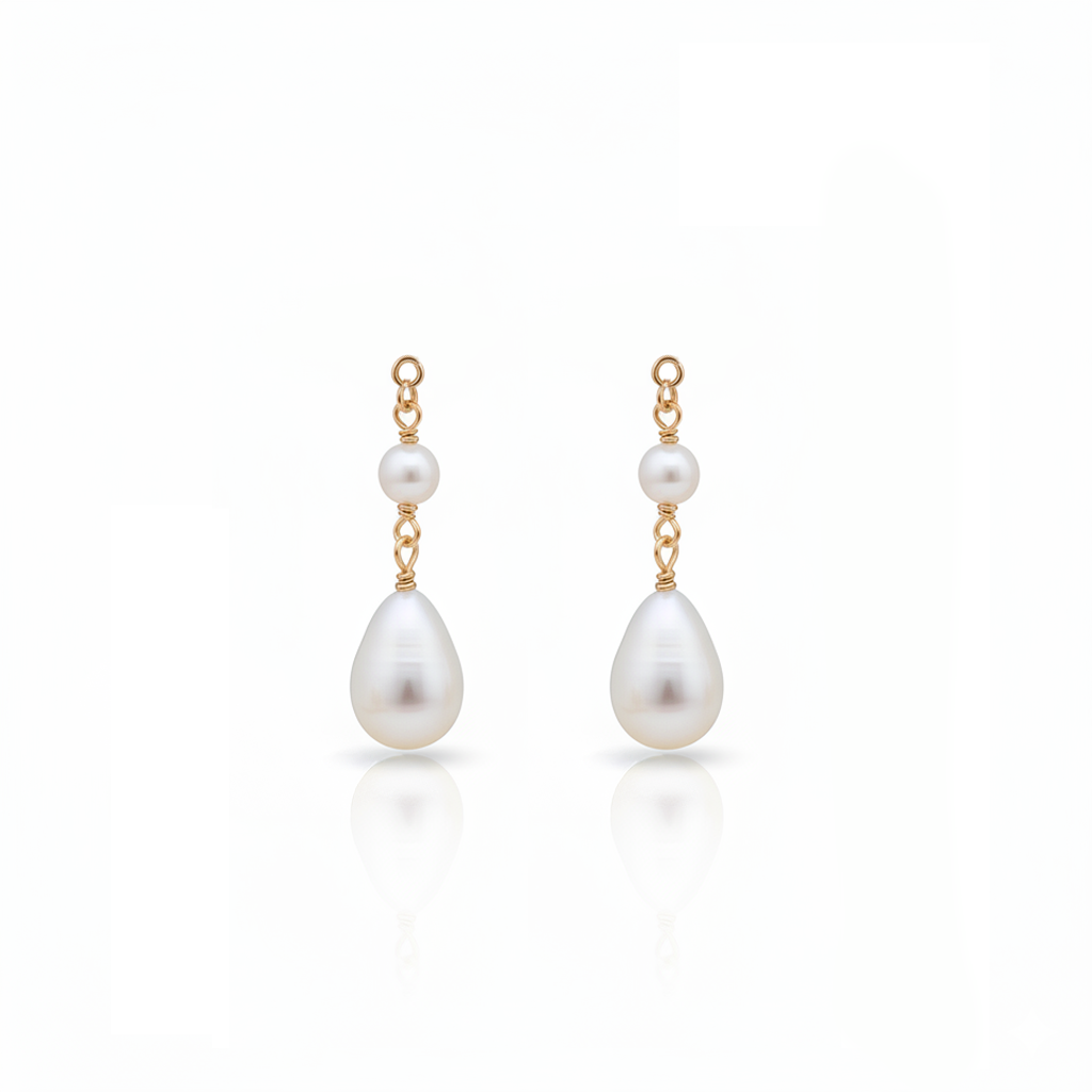 Love Unbound Two Way Double Freshwater Pearl Drop Earrings in 18K Gold Vermeil