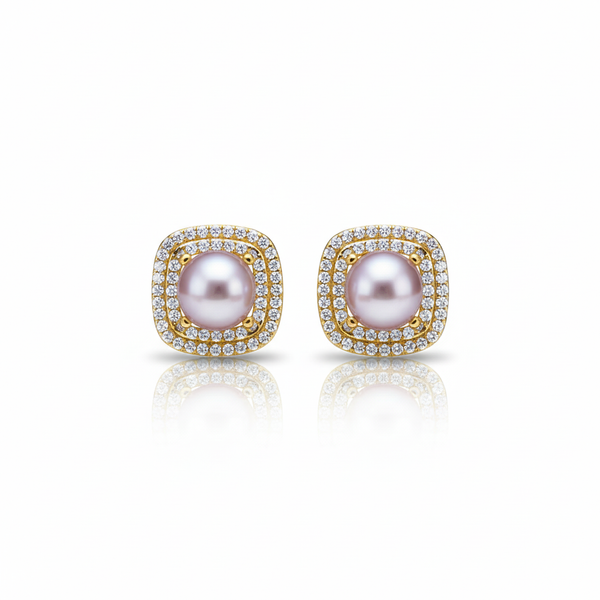 Love Unbound Halo Freshwater Pearl Stud Earrings