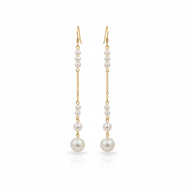 Love Unbound Waterfall Freshwater Pearl Drop Earrings in 18K Gold