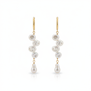 Love Unbound Waterfall Freshwater Pearl Clip-On Ear Cuff Earrings in 18K Gold