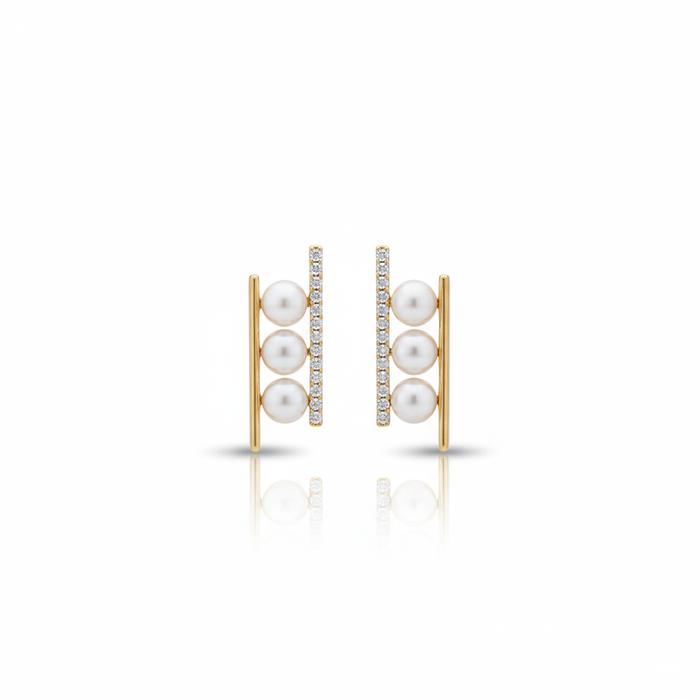 Daily Grace Parallel Freshwater Pearl Drop Earrings in 18K Gold Vermeil
