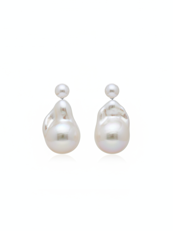 Baroque Sovereign Baroque Pearl x Tiny Freshwater Pearl Drop Earrings