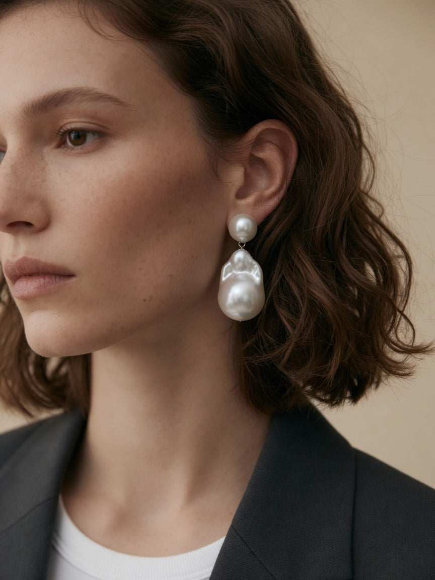 Baroque Sovereign Baroque Pearl x Freshwater Pearl Drop Earrings