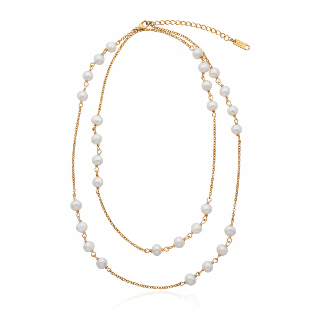 Chic Escape Classic Long 28 Freshwater Pearl Necklace in 18K Gold
