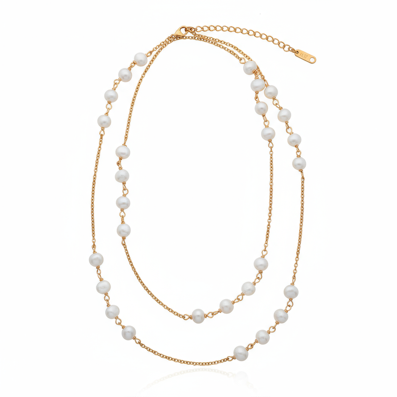 Chic Escape Classic Long 28 Freshwater Pearl Necklace in 18K Gold