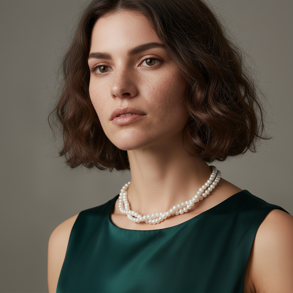 Chic Escape Two Way Double Strand Freshwater Pearl Necklace in 18K Gold