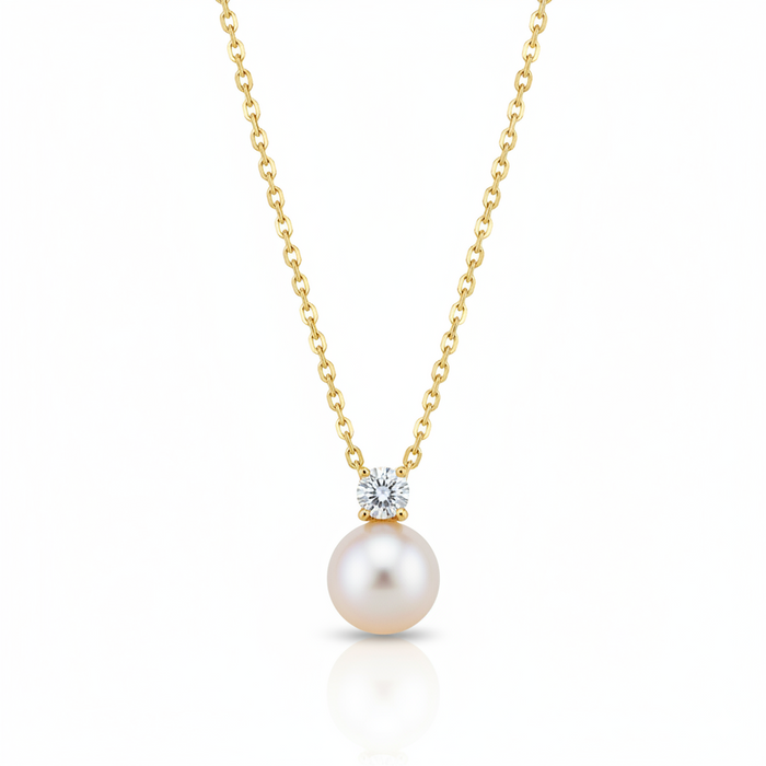 Love Unbound Freshwater Pearl Pendant Necklace with Brilliant Stones in 18K Gold Vermeil