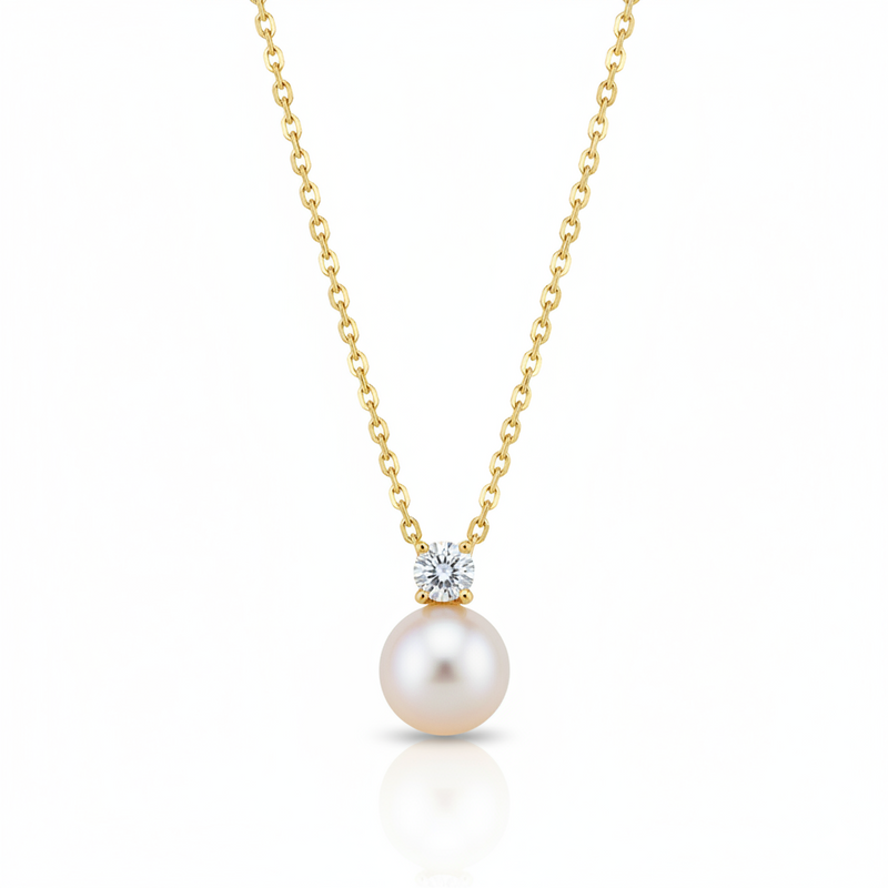 Love Unbound Freshwater Pearl Pendant Necklace with Brilliant Stones in 18K Gold Vermeil