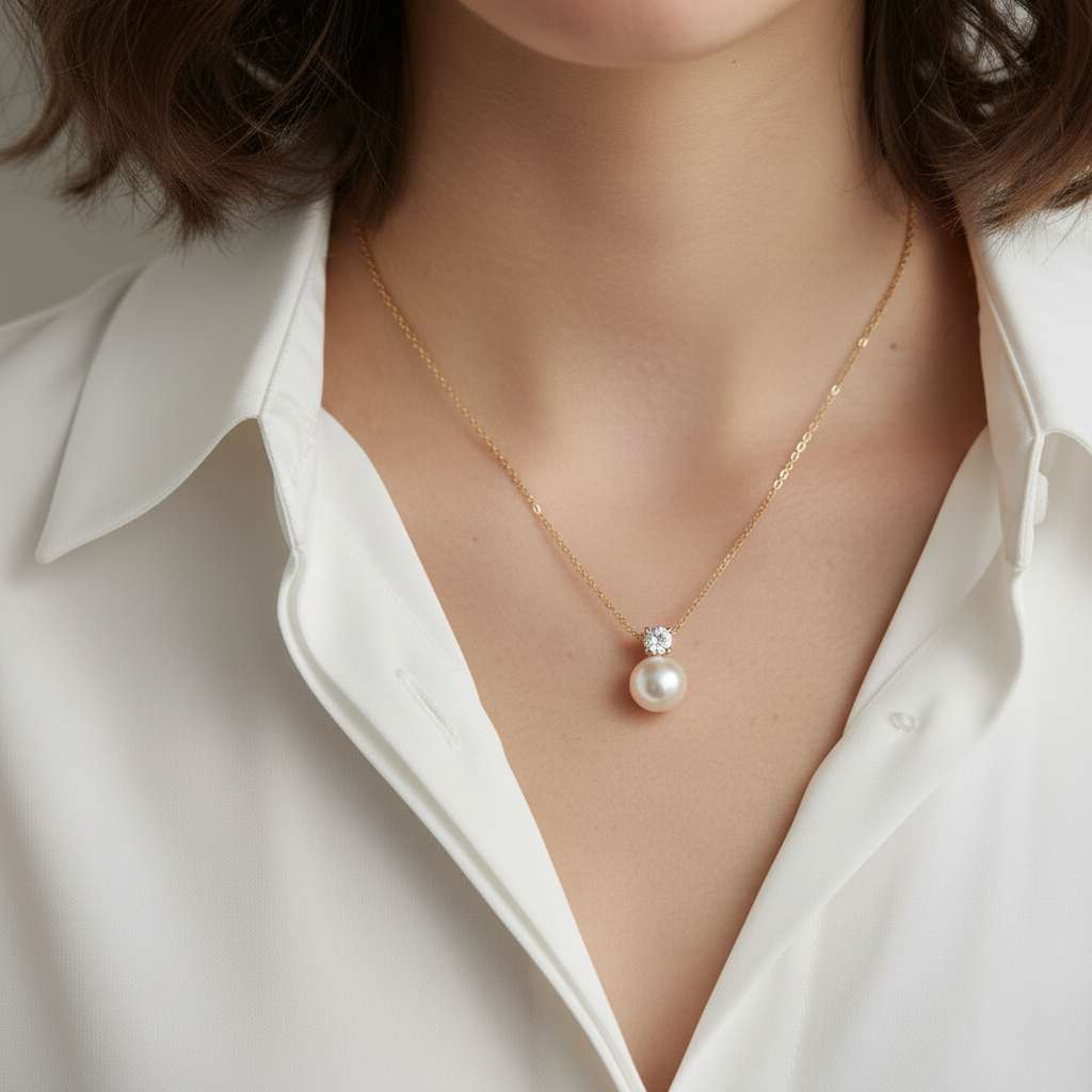 Love Unbound Freshwater Pearl Pendant Necklace with Brilliant Stones in 18K Gold Vermeil