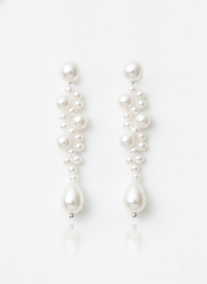 Love Unbound Cascade Freshwater Pearl Drop Earrings in White Gold