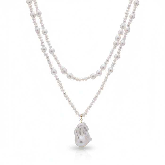 Baroque Sovereign 108 cm Freshwater Pearl Necklace in 18K Gold