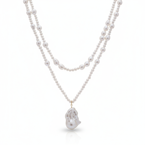 Baroque Sovereign 108 cm Freshwater Pearl Necklace in 18K Gold