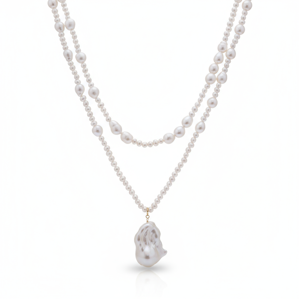 Baroque Sovereign 108 cm Freshwater Pearl Necklace in 18K Gold