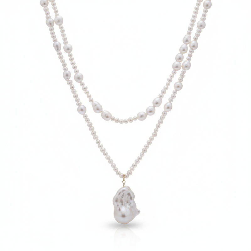 Baroque Sovereign 108 cm Freshwater Pearl Necklace in 18K Gold