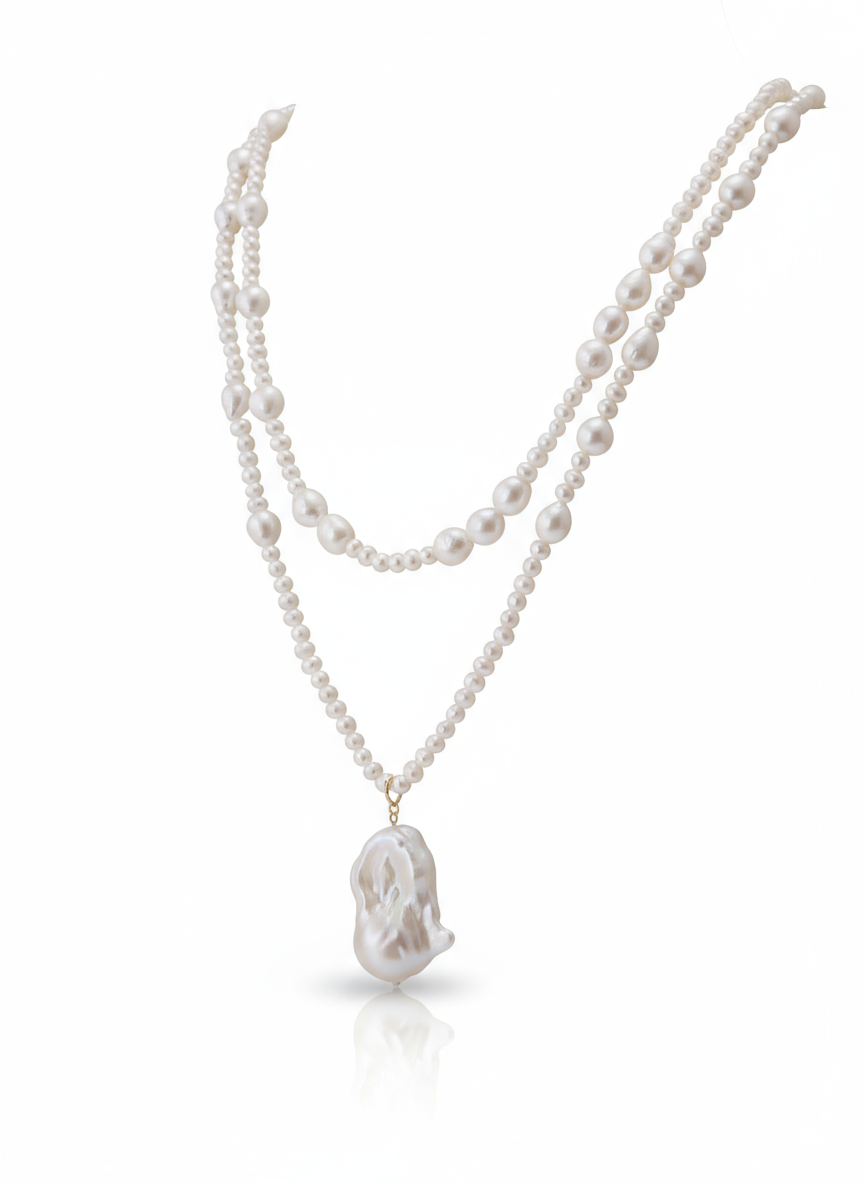 Baroque Sovereign 108 cm Freshwater Pearl Necklace in 18K Gold