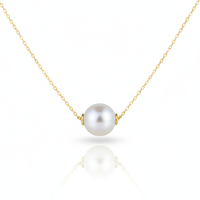 Daily Grace Floating Freshwater Pearl Pendant Necklace in 18K Gold Vermeil