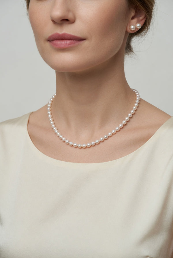 Love Unbound 6-7mm Freshwater Pearl Full Strand Necklace in 18K Gold