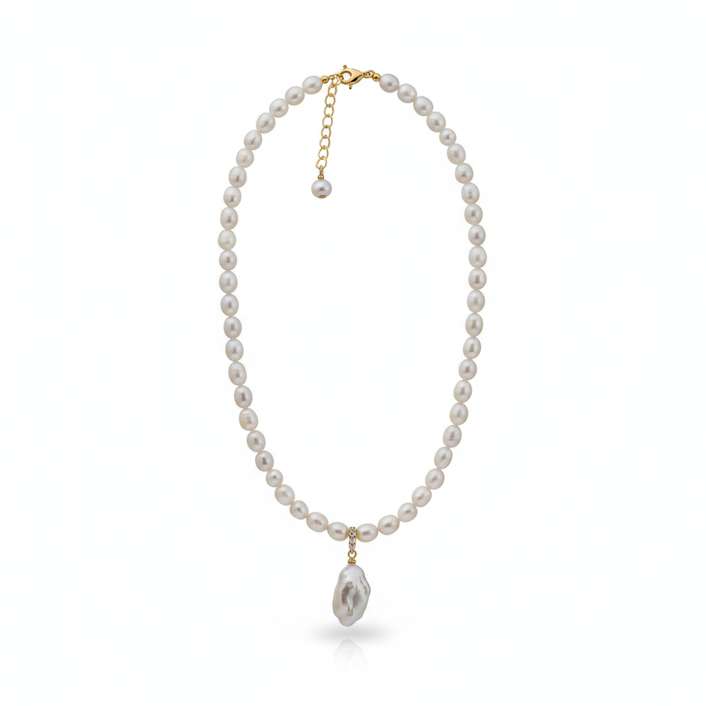 Baroque Sovereign Baroque Pearl Pendant Necklace in 18K Gold