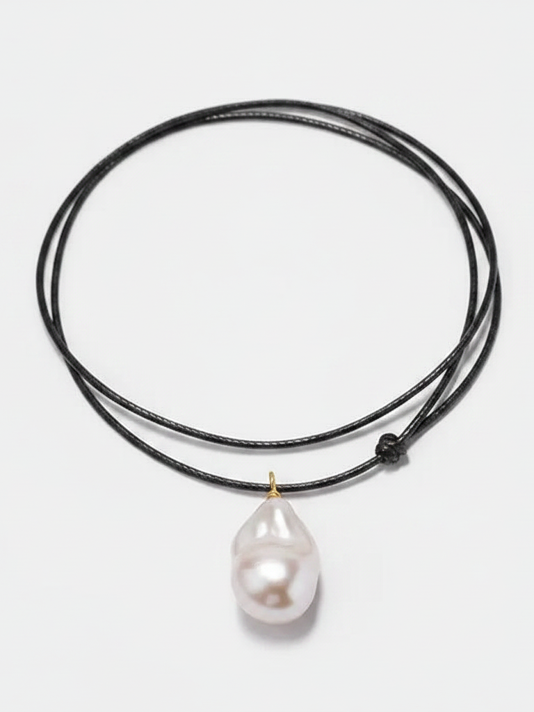 Baroque Sovereign Baroque Pearl Leather Cord Necklace