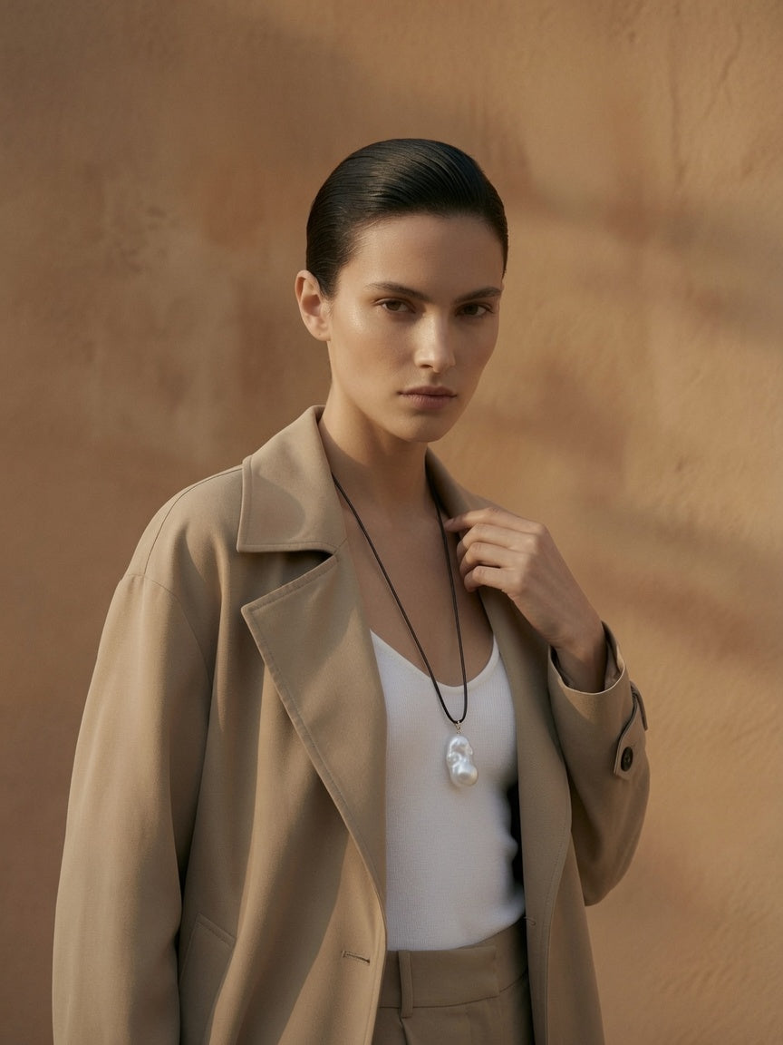 Baroque Sovereign Baroque Pearl Leather Cord Necklace