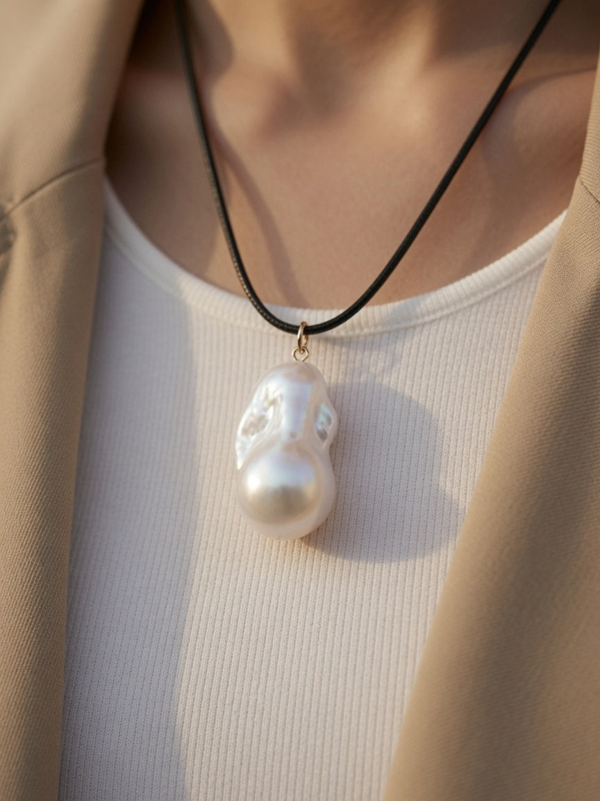 Baroque Sovereign Baroque Pearl Leather Cord Necklace