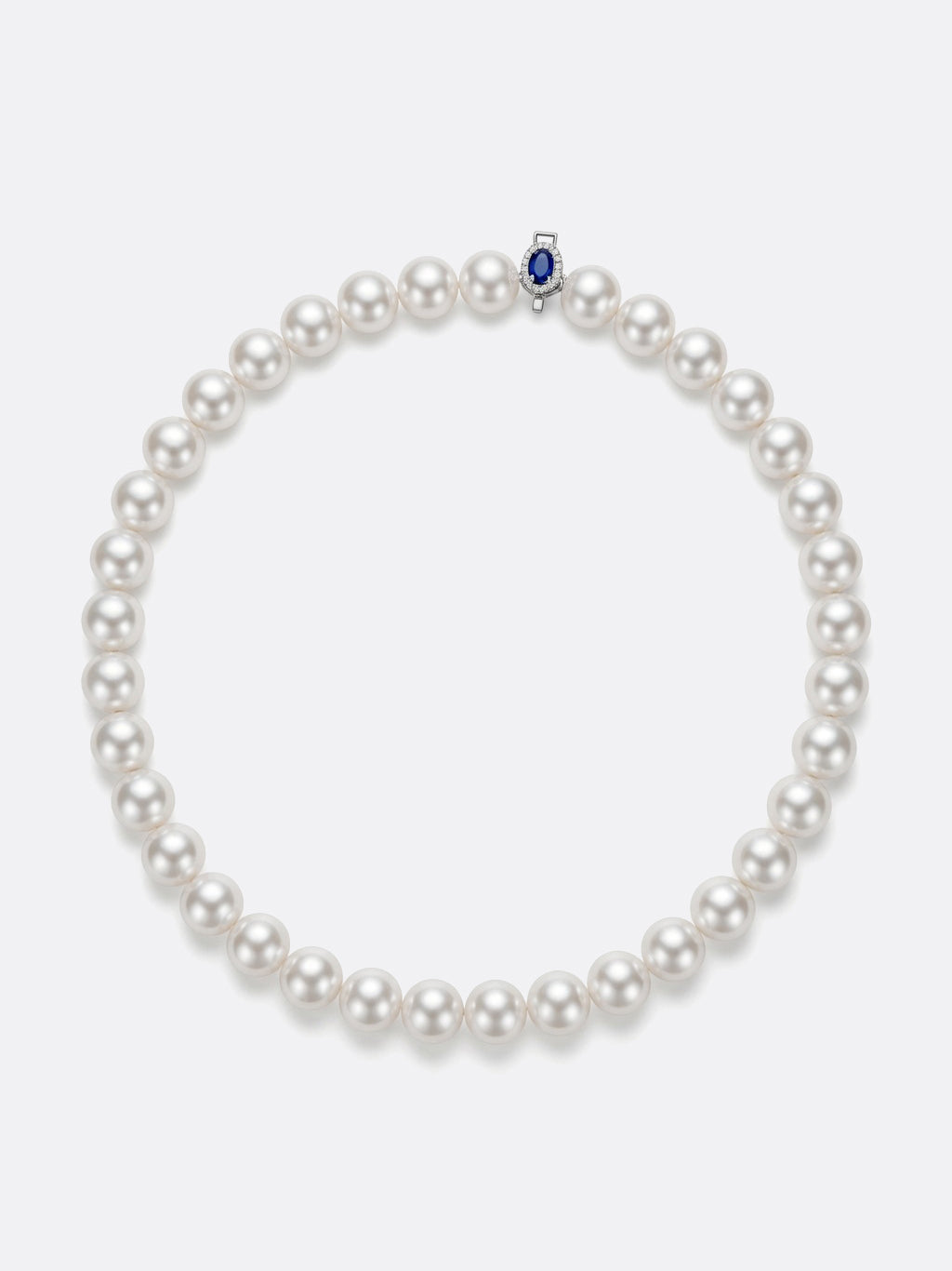 Love Unbound Shell Pearl Necklace with Sapphire Clasp