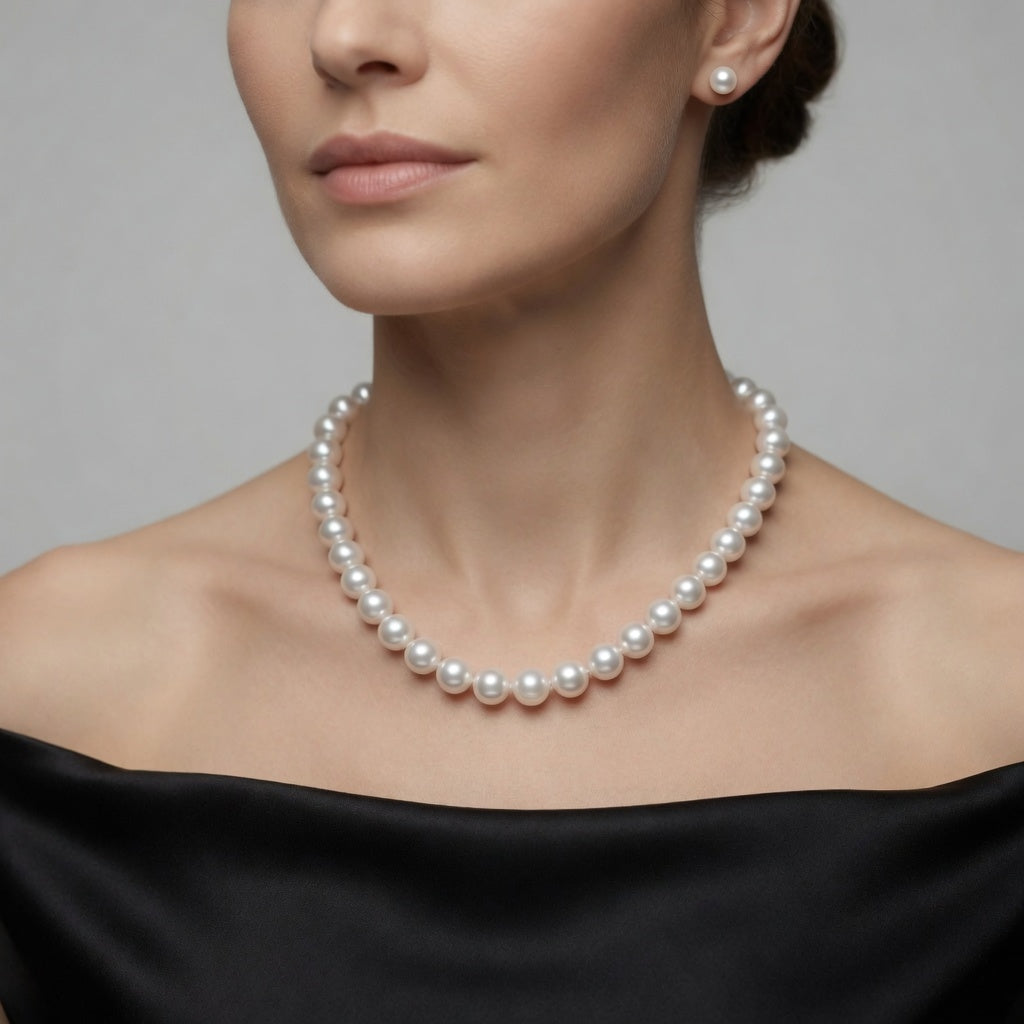 Love Unbound Shell Pearl Necklace with Sapphire Clasp